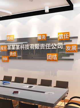 公司前台背景墙装饰企业logo定制形象墙背景字办公室墙面布亚克力