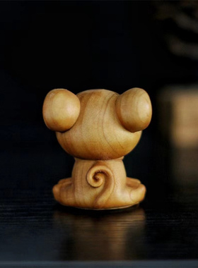 崖柏木雕刻手把件创意可爱