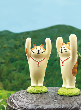 旅猫登山部摆件小猫爬山场景