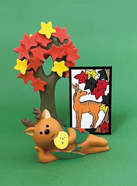 中秋猫咪赏月迷你摆件