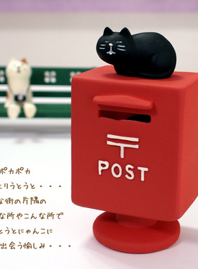 日式风摆件红色邮筒存钱罐