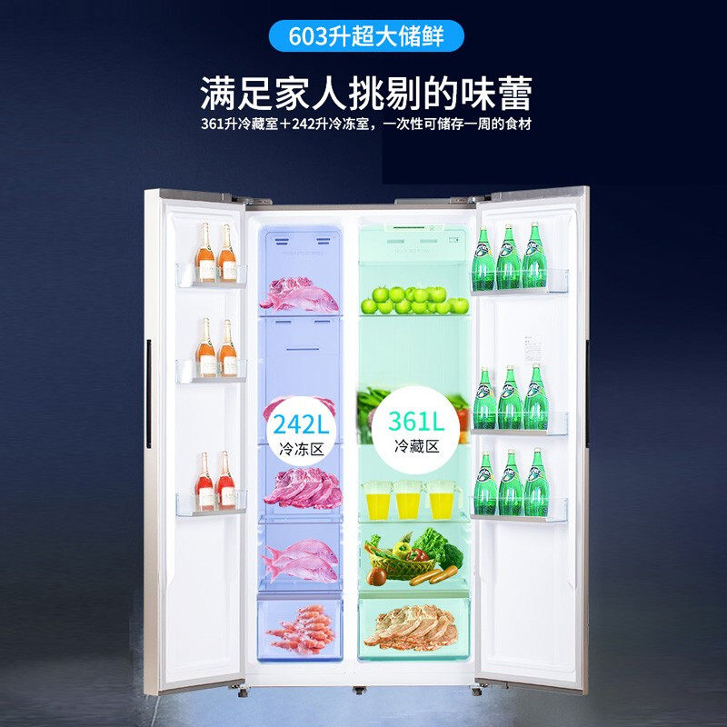 伊莱克斯603升对开门一级变频冰箱 伊莱克斯瑞诚行厨房冰箱