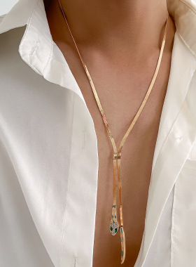 欧美热卖饰品 男士蛇头蛇尾新款蛇骨链 个性小众设计感合金链项饰