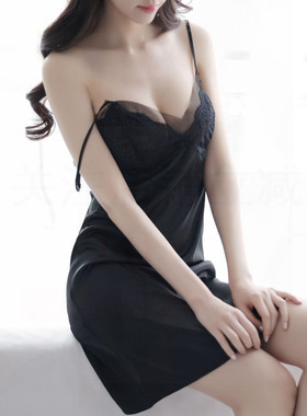 睡裙女夏带胸垫吊带睡衣冰丝性感大码蕾丝夏款裙子2023新款家居服