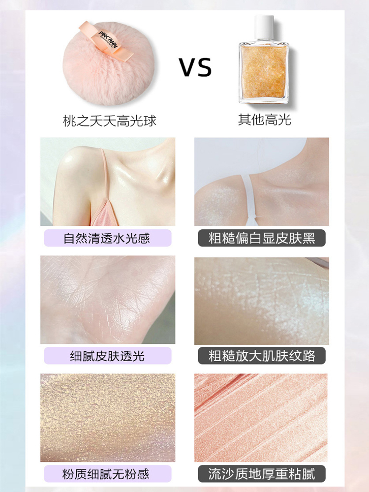 桃之夭夭旗舰店桃之夭夭蜜桃身体高光球新娘闪粉锁骨亮晶晶细闪膏提亮珠光粉喷雾3