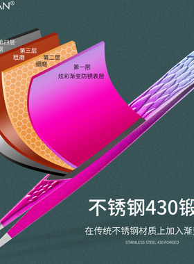 睫毛镊子高精密孔雀镊嫁接金羽夹