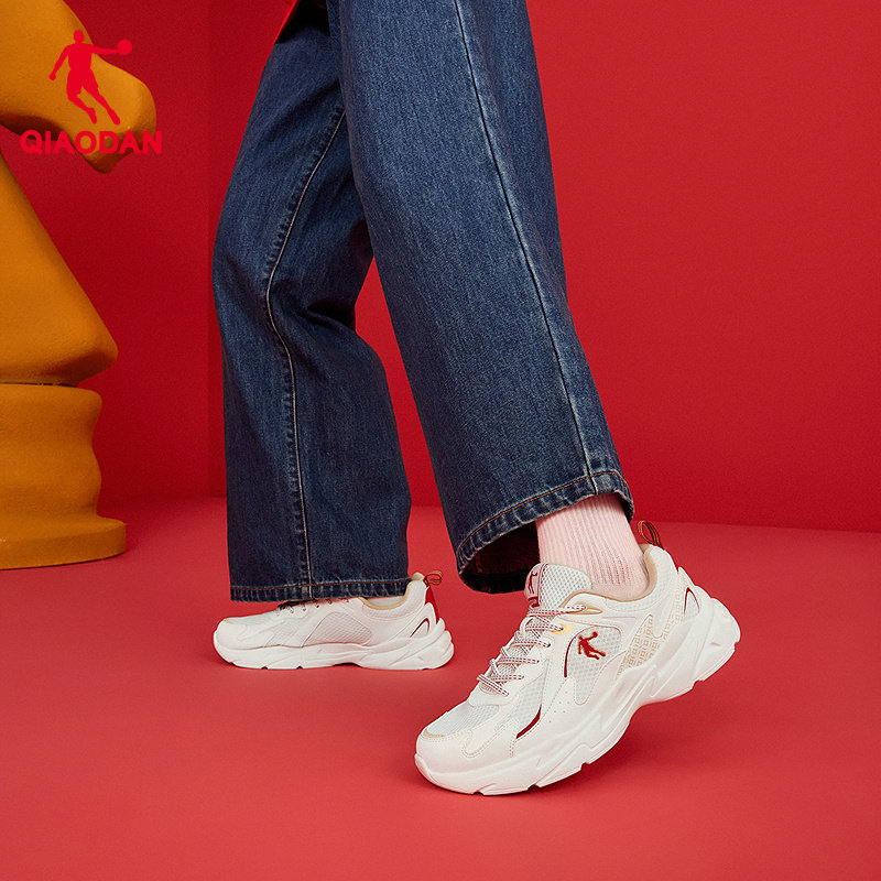 乔丹新年款红色休闲鞋男运动鞋2026春季新款网面透气老爹鞋男鞋子,淘宝优惠券,粉丝福利购,淘宝优惠卷