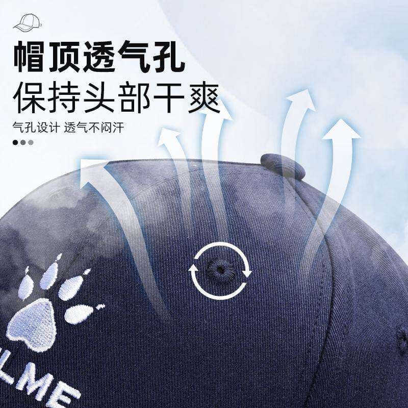 卡尔美棒球帽运动帽子男女款遮阳显脸小大帽檐大头围硬顶宽鸭舌帽