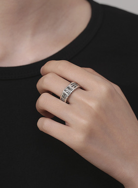 复古民族风道家山鬼戒指男女款小众设计感文艺范百搭创意开口指环