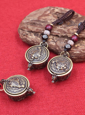 十二生肖金蟾聚宝盆招财钥匙扣挂件可转动精致礼物包包钥匙吊坠