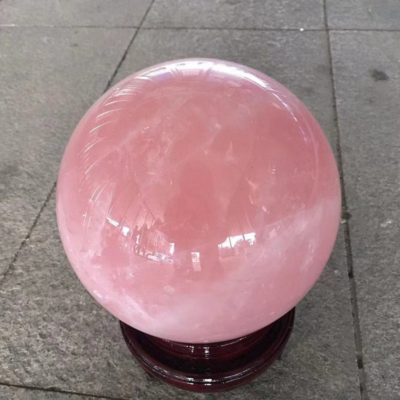 天然粉水晶球摆件送底座粉水晶球水晶原石工艺品办公摆件,淘宝优惠券,粉丝福利购,淘宝优惠卷