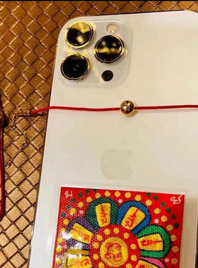 泰国阿赞佑小金豆手绳手链女金珠黄金简约风百搭气质红绳小众饰品