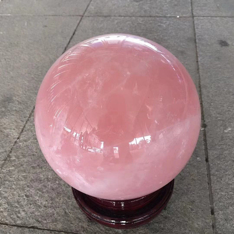 天然粉水晶球摆件送底座粉水晶球水晶原石工艺品办公摆件,淘宝优惠券,粉丝福利购,淘宝优惠卷