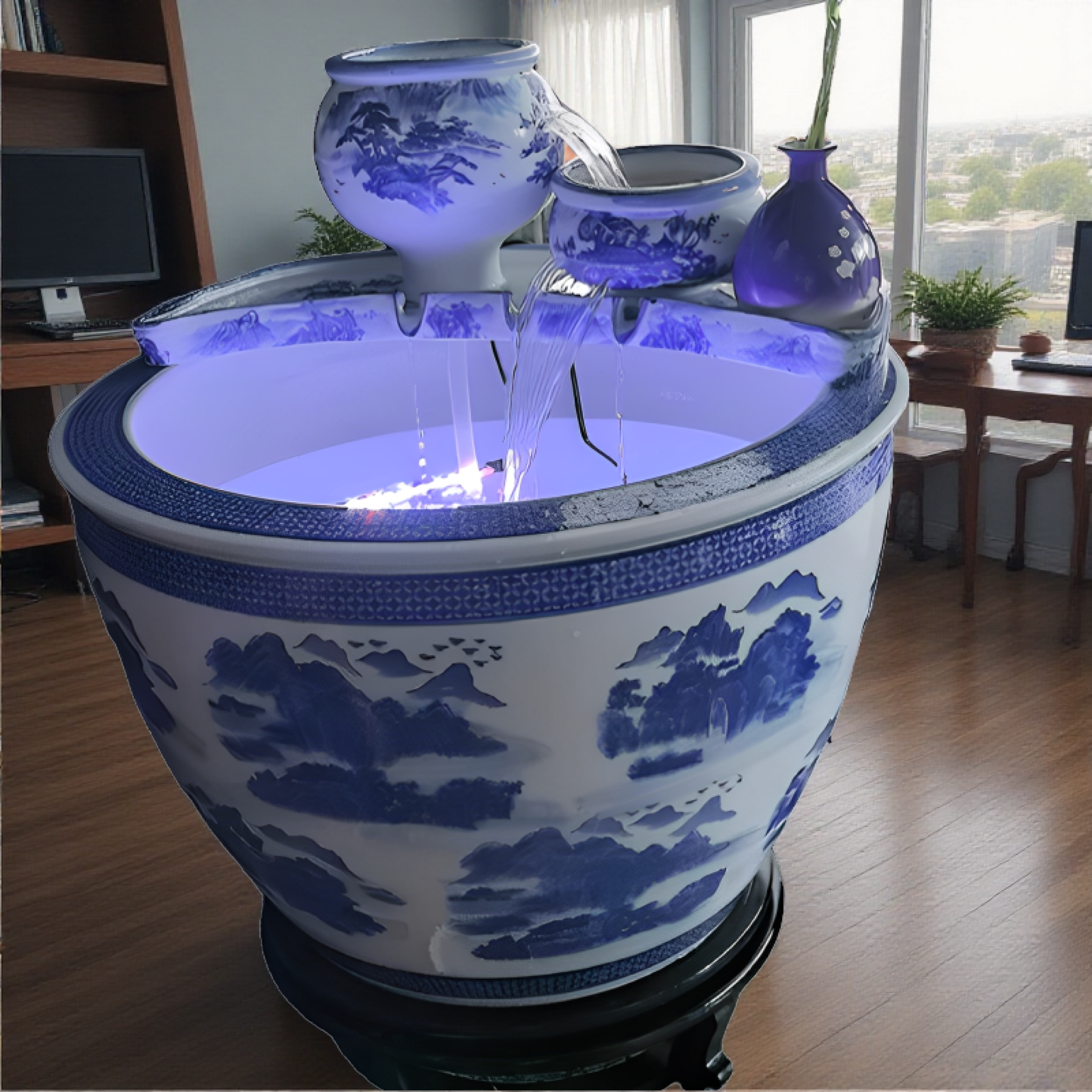 包邮水缸循环过滤器流水瀑布陶瓷摆件古法养鱼缸增氧循环过滤陶罐,淘宝优惠券,粉丝福利购,淘宝优惠卷