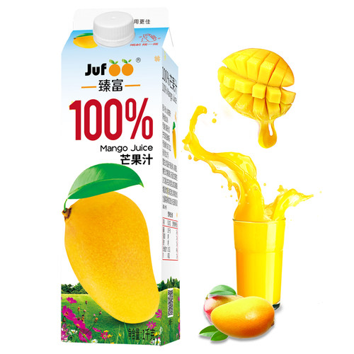 臻富纯果汁100%芒果汁1kg*3大瓶整箱 好喝健康营养果汁饮品饮料 - 图2