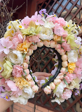 泉州仿簪花围汉服发箍绢花古风