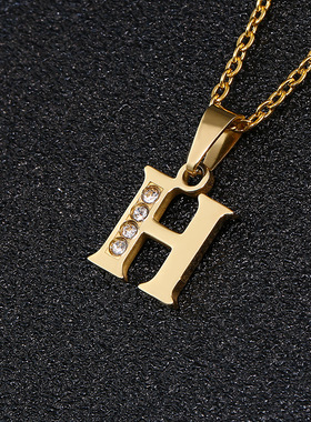 字母项链闺蜜吊坠女钛钢