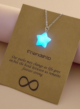 跨境吊坠发光项链时尚天然石欧美