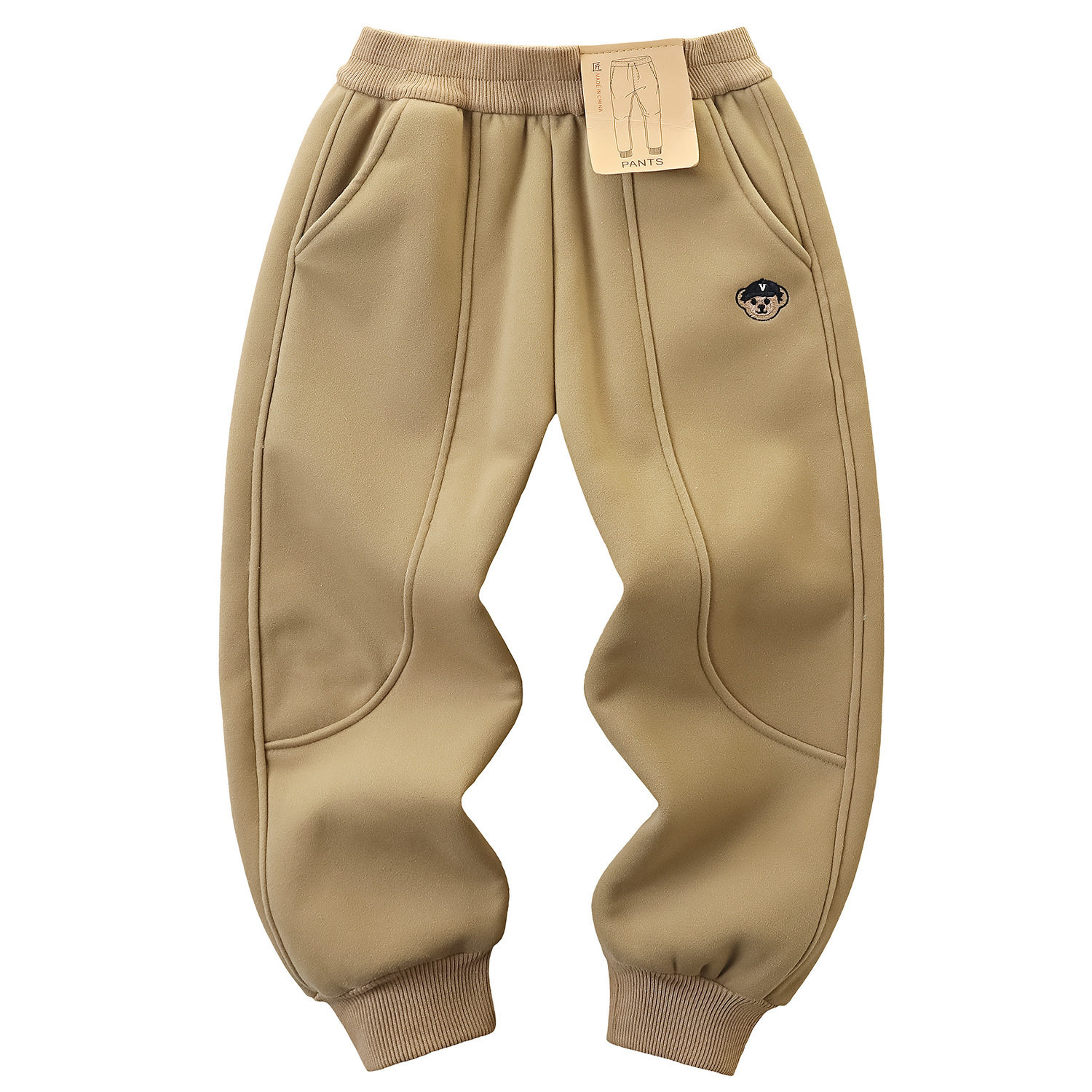 男童羊羔绒运动裤冬季新款儿童小熊保暖加厚卫裤中大童雪地裤6677,淘宝优惠券,粉丝福利购,淘宝优惠卷