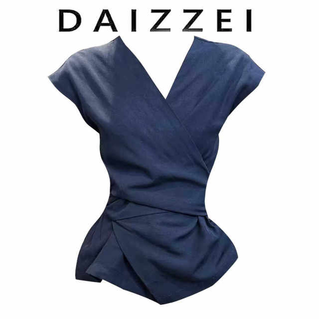 French cross V-neck waist slimming shirt for women