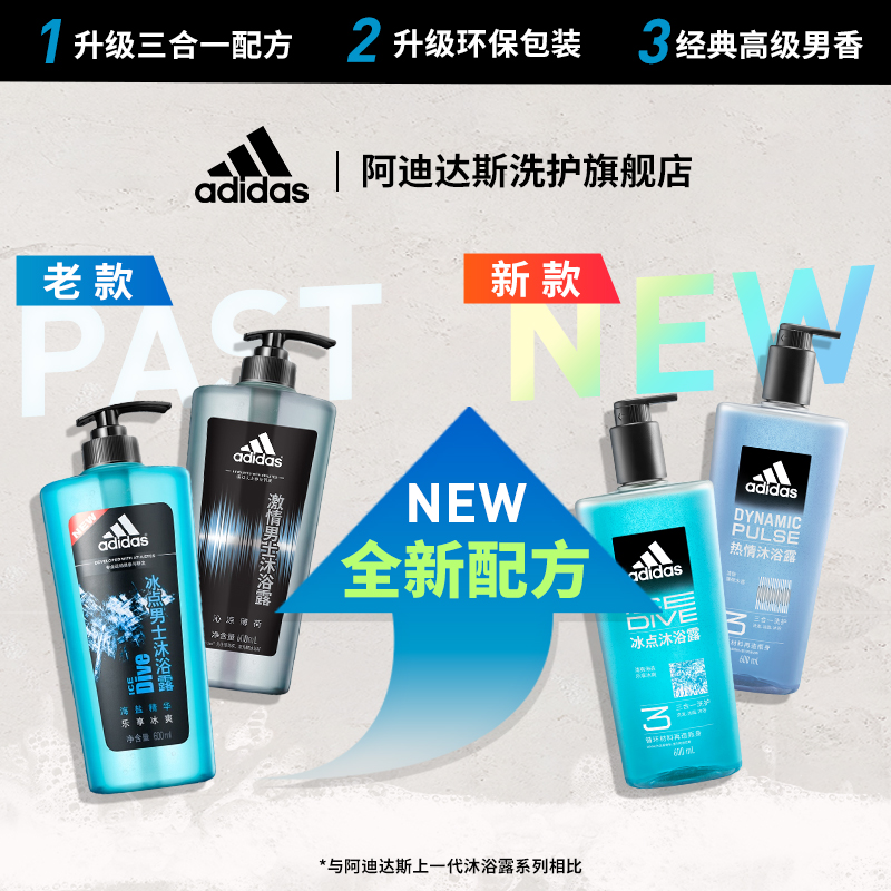 【新品】阿迪达斯adidas全新升级三合一男士沐浴露清爽持久大容量