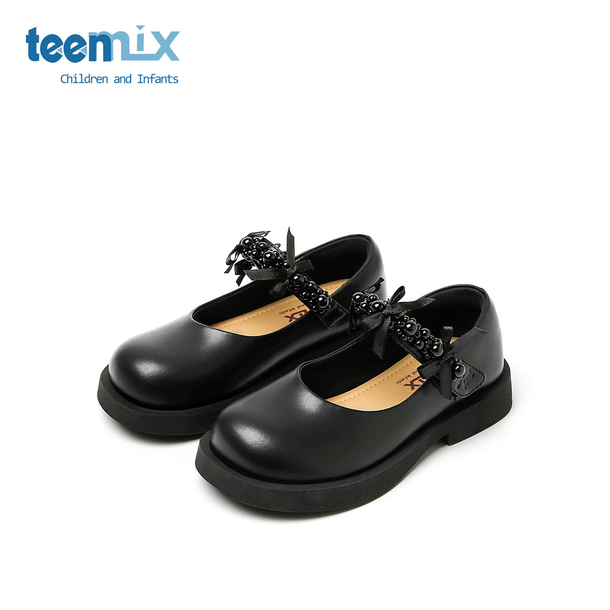 天美意2025新款春秋女童公主鞋儿童黑色小皮鞋女宝宝软底舞蹈单鞋,淘宝优惠券,粉丝福利购,淘宝优惠卷