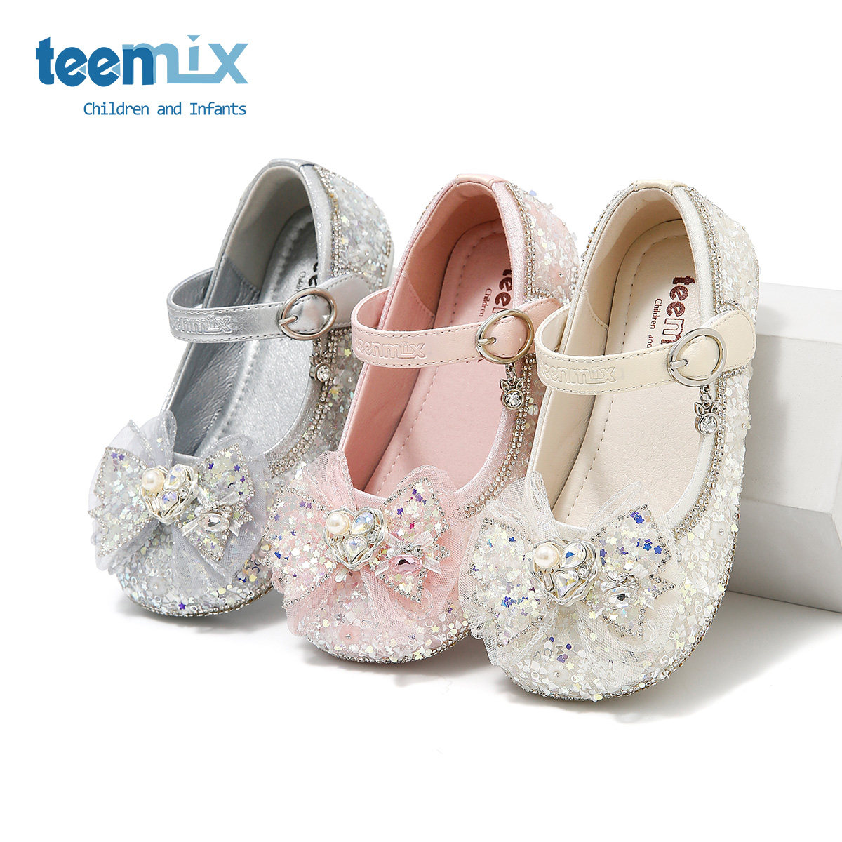 天美意女童小皮鞋艾莎公主鞋儿童水晶鞋2025新款春季女宝软底单鞋,淘宝优惠券,粉丝福利购,淘宝优惠卷