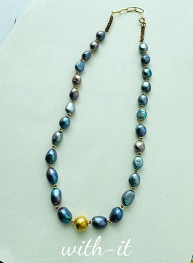 with it淡水珍珠手工编织项链法式珠串小众珠宝礼物钟楚曦同款246