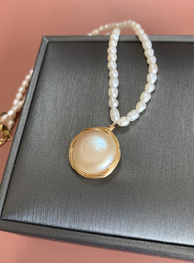 L.RUBY珍珠14k注金防敏女项链
