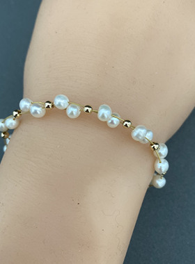 L.RUBY淡水珍珠女缠绕锁骨链项链