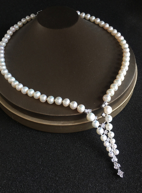 项链L.RUBY天然珍珠V字女铜质