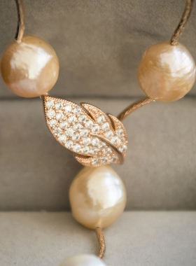 巴洛克天然珍珠妖紫毛衣链长款Y