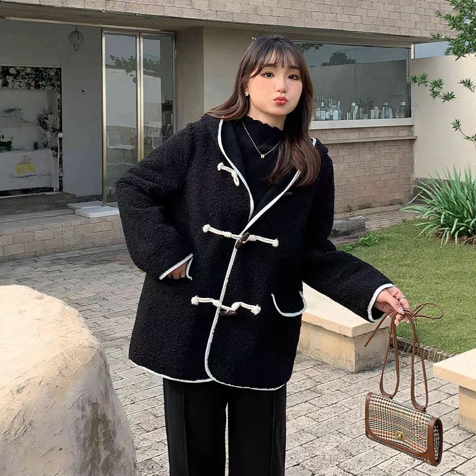 独特漂亮大码外套200斤胖mm巨好看羊羔绒一体秋冬厚款连帽女风衣,淘宝优惠券,粉丝福利购,淘宝优惠卷