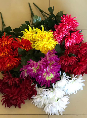 仿真菊花把束绢花清明墓前假花
