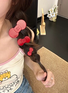 甜美花朵wer蝴蝶结发夹刘海侧边夹高级感女可爱百搭头饰边夹发饰