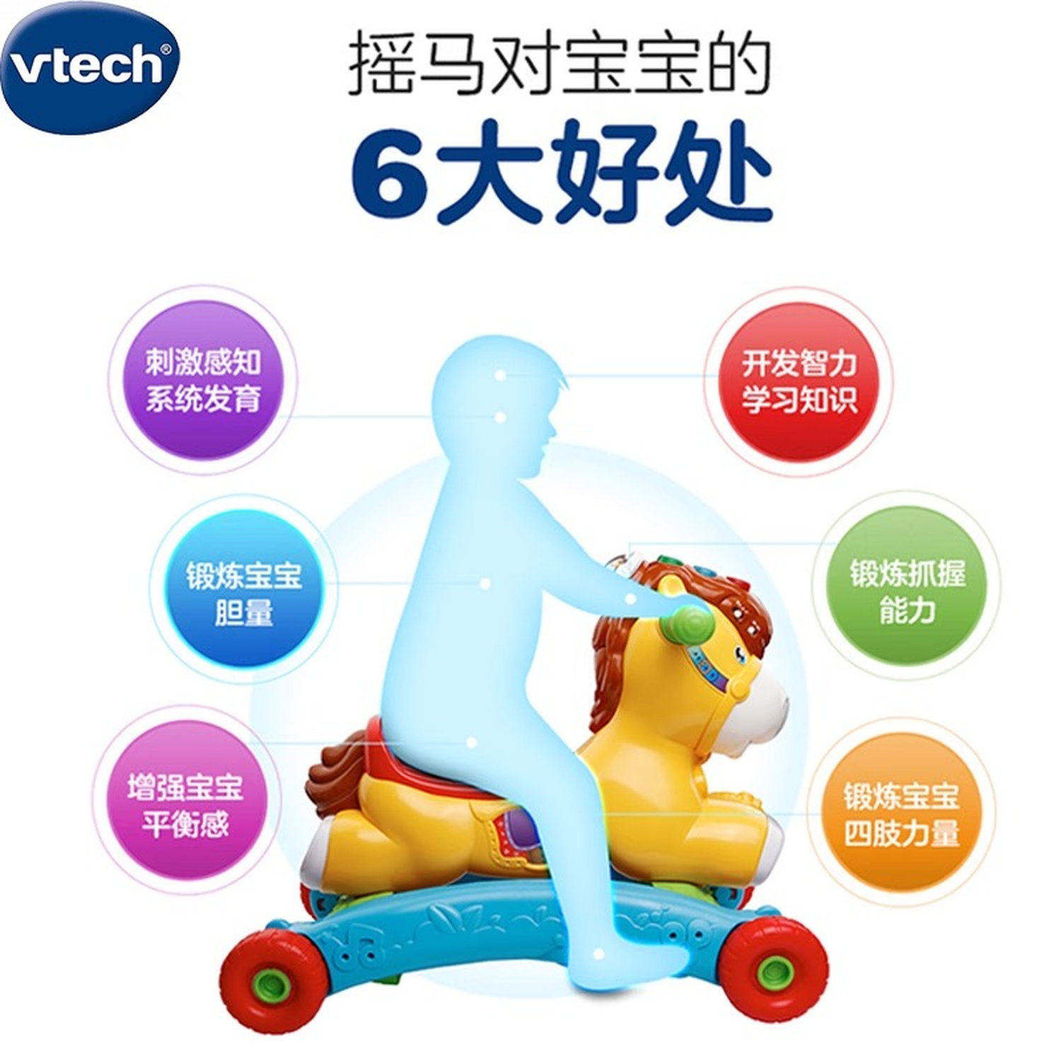 Vtech伟易达多功能音乐摇摇马儿童木马宝宝摇椅婴儿骑行2合1推车,淘宝优惠券,粉丝福利购,淘宝优惠卷