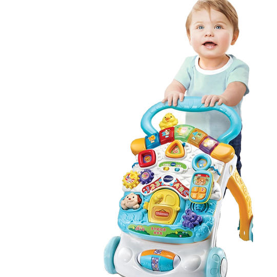 VTECH hand-pushing toddler rides with dual gear speed adjustment