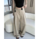MianCun lazy style pleated pocket high waist wide leg pants summer new thin trousers loose casual pants for women