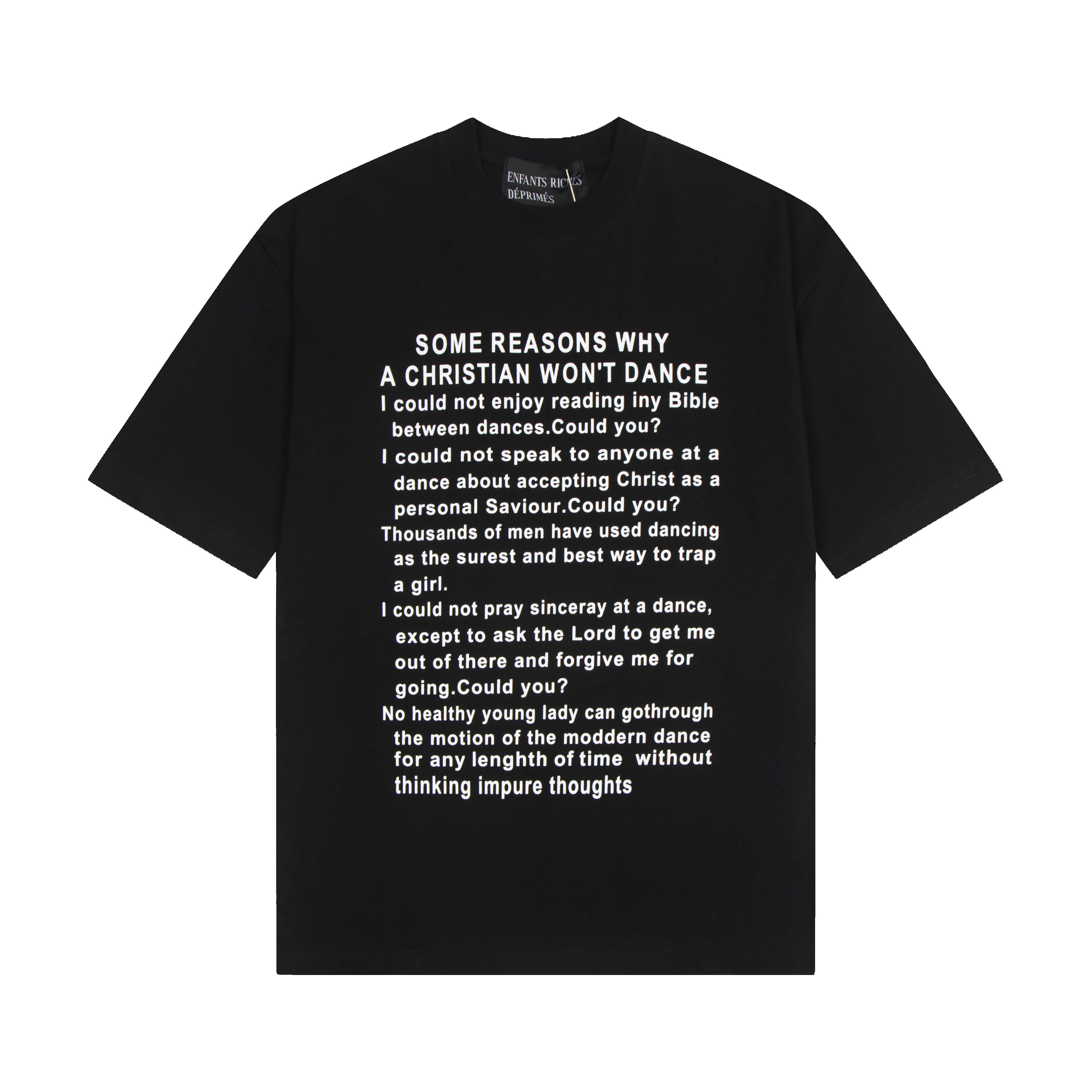 ERD忧郁的富二代小众美潮新款宽松印花圆领短袖T恤cleanfit风格 - 图2