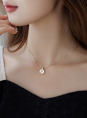 夏季玫瑰花金币项链女网红锁骨链