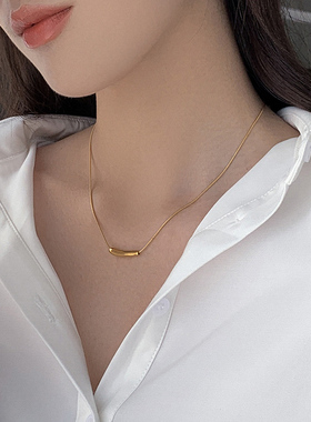 金色简约锁骨链2021年女轻奢小众