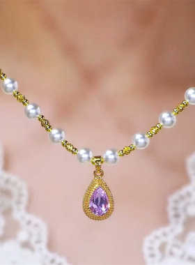 气质高级感轻奢紫色爆款颈链