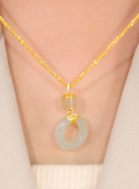 中国风子母平安扣吊坠项链