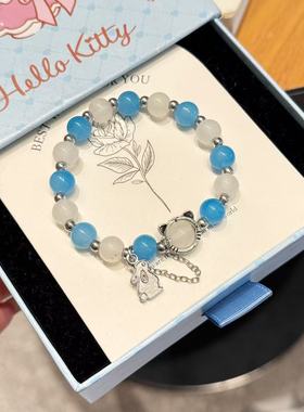 8MM崖柏原木搭配菩提根猫爪招财猫手链木质香手串可爱闺蜜手链