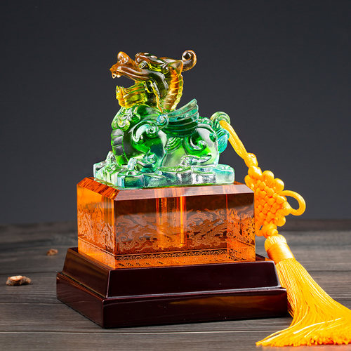 胎毛纪念品宝宝胎发印章脐带章招财麒麟胎毛章婴儿百天周岁保存 - 图0