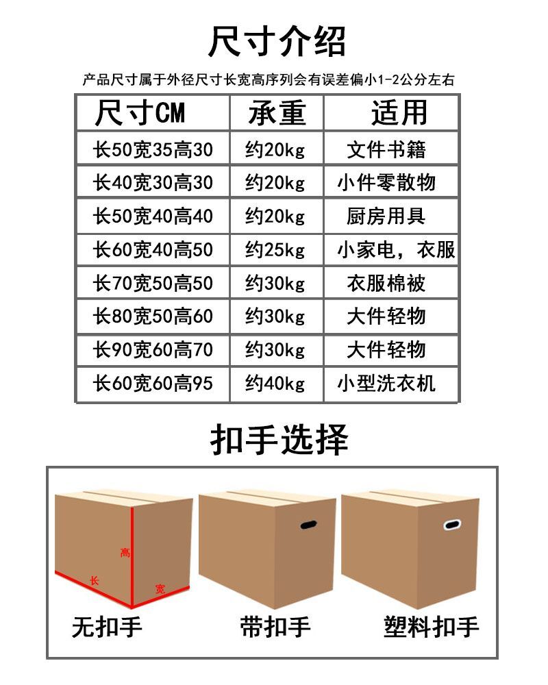 搬家纸箱子特硬大号打包用纸壳箱加厚纸盒子整理快递包装纸箱定做 - 图0