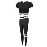 Одежда для йоги, эластичный спортивный комплект, штаны для тренировок, в обтяжку, по фигуре, короткий рукав, для бега