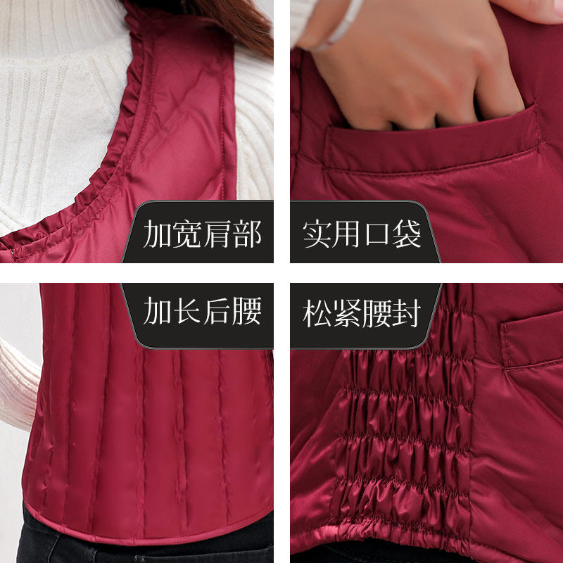 羽绒轻薄短款内穿秋冬紧贴身马甲 梦莉妮马夹