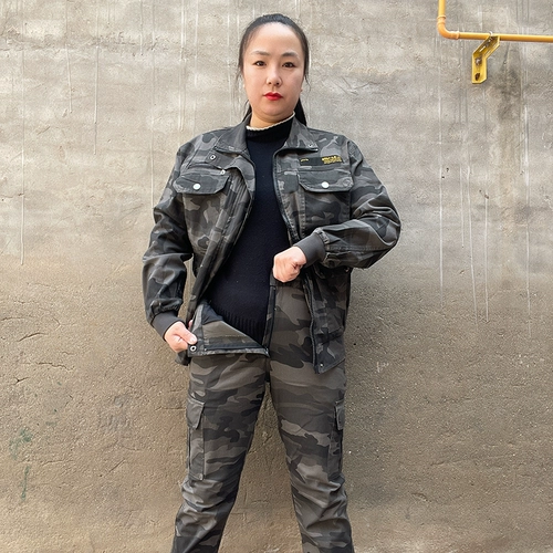 Эластичный осенний камуфляжный износостойкий хлопковый комбинезон подходит для мужчин и женщин