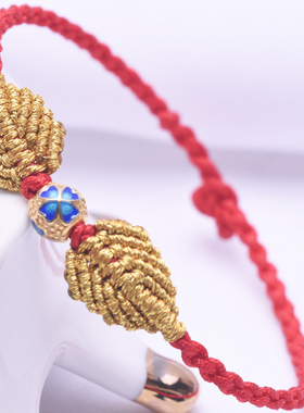 纯手工编制手链菩提桃花结缘